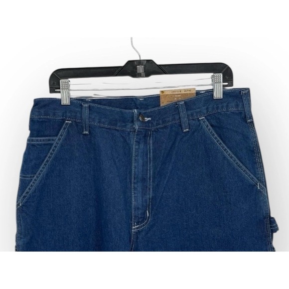 BRAND NEW CARHARTT CARPENTER JEANS Mens Dark Blue Original Dungaree Fit B237 - Picture 4 of 6